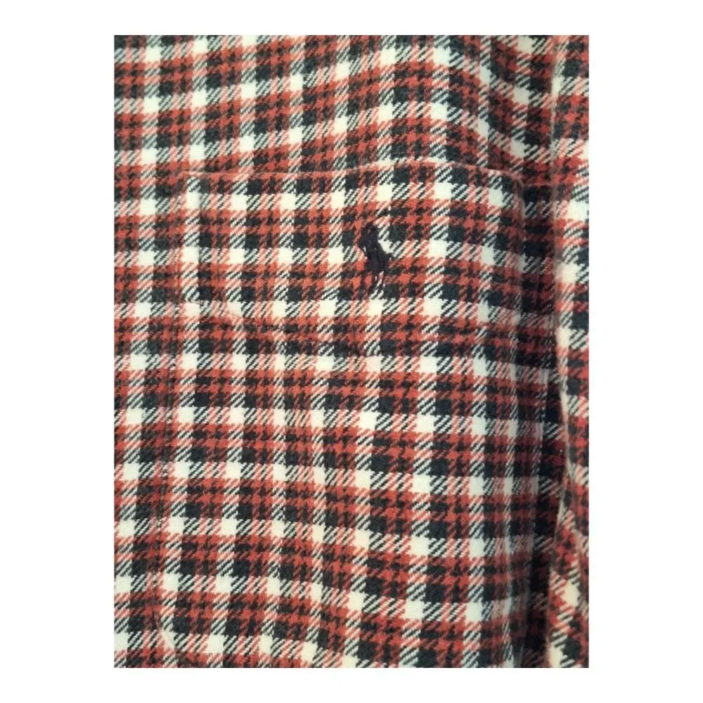 Ralph Lauren Sportsman Button Down Flannel Shirt Men's XL Red Black Cotton EUC